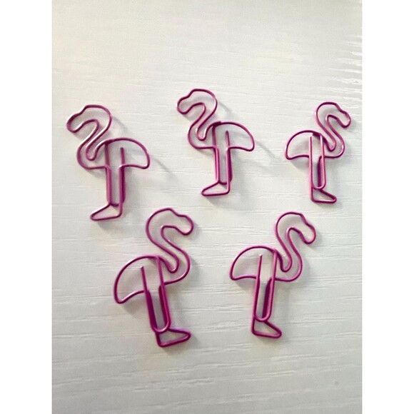 Fun Flamingo Paper Clips - Set of 5, Cute School Supplies in Pink - Picture 5 of 5